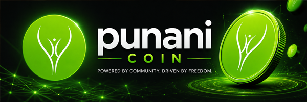 PunaniCoin banner — powered by community, driven by freedom